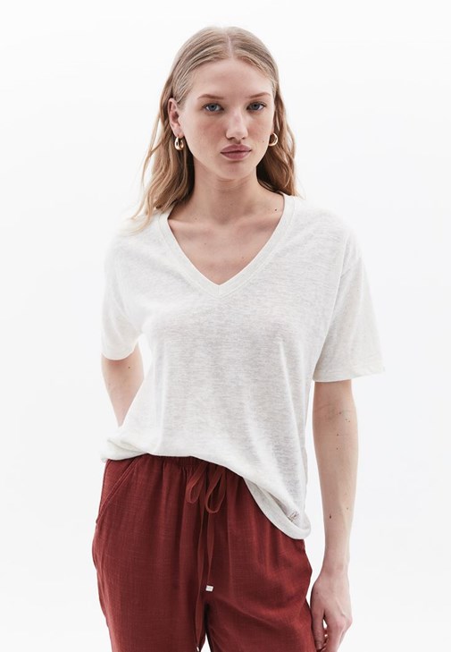 Keten Oversize Tişört ve Pantolon Kombini