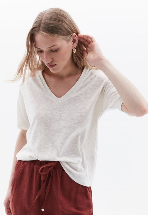Keten Oversize Tişört ve Pantolon Kombini