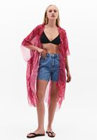 Bayan Pembe Desenli Kimono