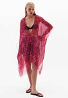 Bayan Pembe Desenli Kimono