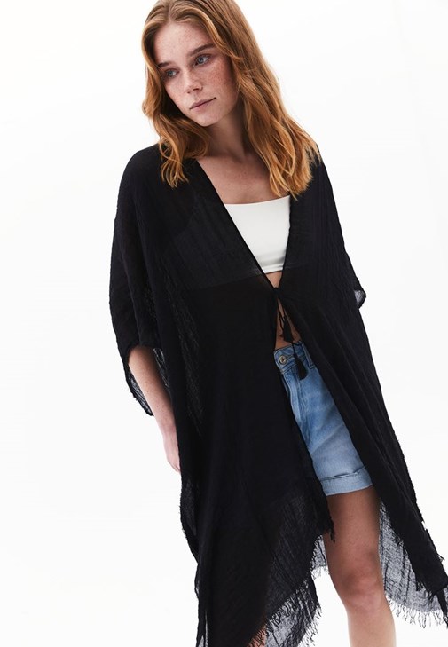 Basic Kimono ve Mini Etek Kombini