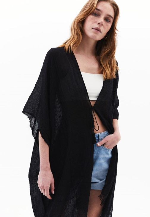 Basic Kimono ve Mini Etek Kombini