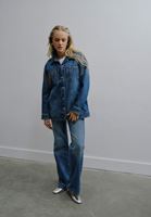 Bayan Mavi Oversize Denim Ceket