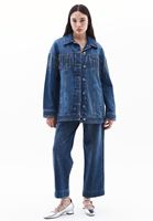 Bayan Mavi Oversize Denim Ceket