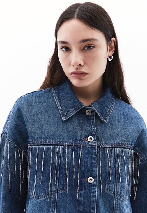 Oversize Denim Ceket ve Denim Pantolon Kombini