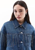 Bayan Mavi Oversize Denim Ceket