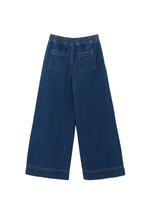 Yüksek Bel Wide-Leg Pantolon ve Bağcıklı Bluz Kombini
