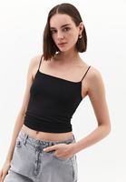 Women Black Modal Strap Tank Top