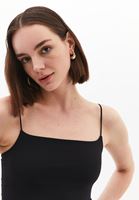 Women Black Modal Strap Tank Top