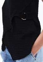 Women Black Modal Accessory Detailed Blouse