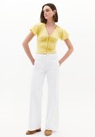 Women Yellow Modal V-Neck Ruched Blouse