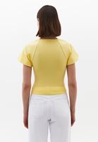 Women Yellow Modal V-Neck Ruched Blouse