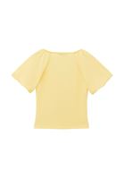 Women Yellow Modal V-Neck Ruched Blouse
