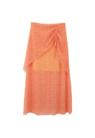 Women Mixed High-Waisted Ruched Skirt