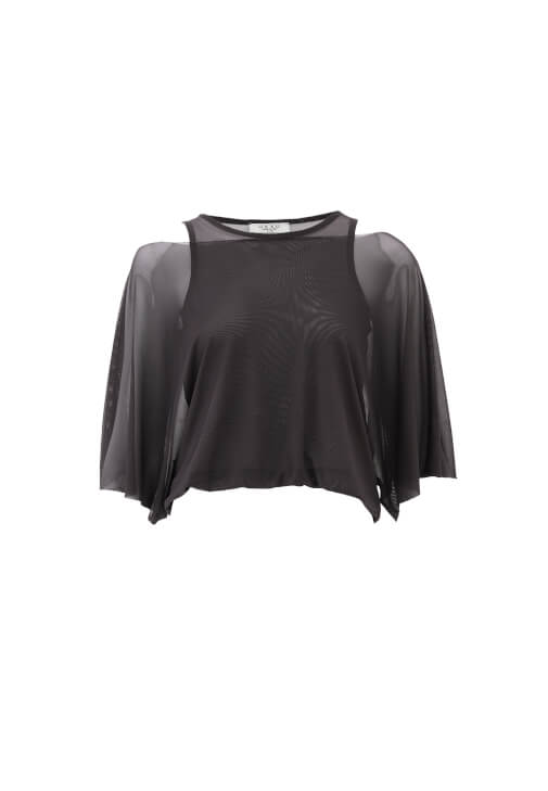 Oversize Tül Bluz ve Balon Pantolon Kombini