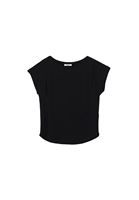Women Black Modal Mock Neck T-Shirt