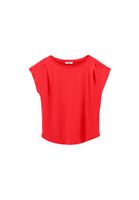 Women Red Modal Mock Neck T-Shirt