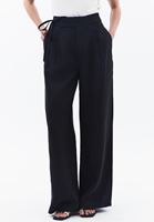 Bayan Siyah Modal Ultra Yüksek Bel Straight-Fit Pantolon