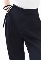 Bayan Siyah Modal Ultra Yüksek Bel Straight-Fit Pantolon