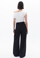 Bayan Siyah Modal Ultra Yüksek Bel Straight-Fit Pantolon