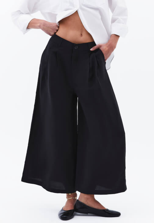 Culotte Pantolon ve Poplin Gömlek Kombini