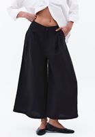 Bayan Siyah Modal Yüksek Bel Culotte Pantolon