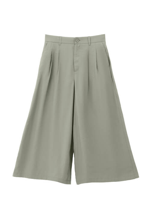 Culotte Pantolon ve Büzgülü Bluz Kombini