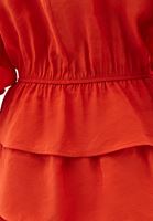 Women Orange Modal Ruffled Mini Dress