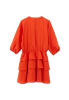 Women Orange Modal Ruffled Mini Dress