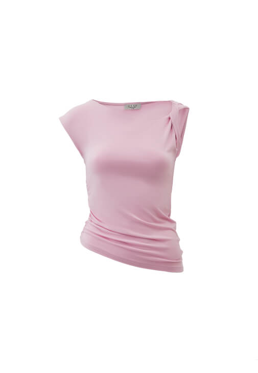 Modal Burgu Detaylı Bluz ve Wide-Leg Pantolon Kombini