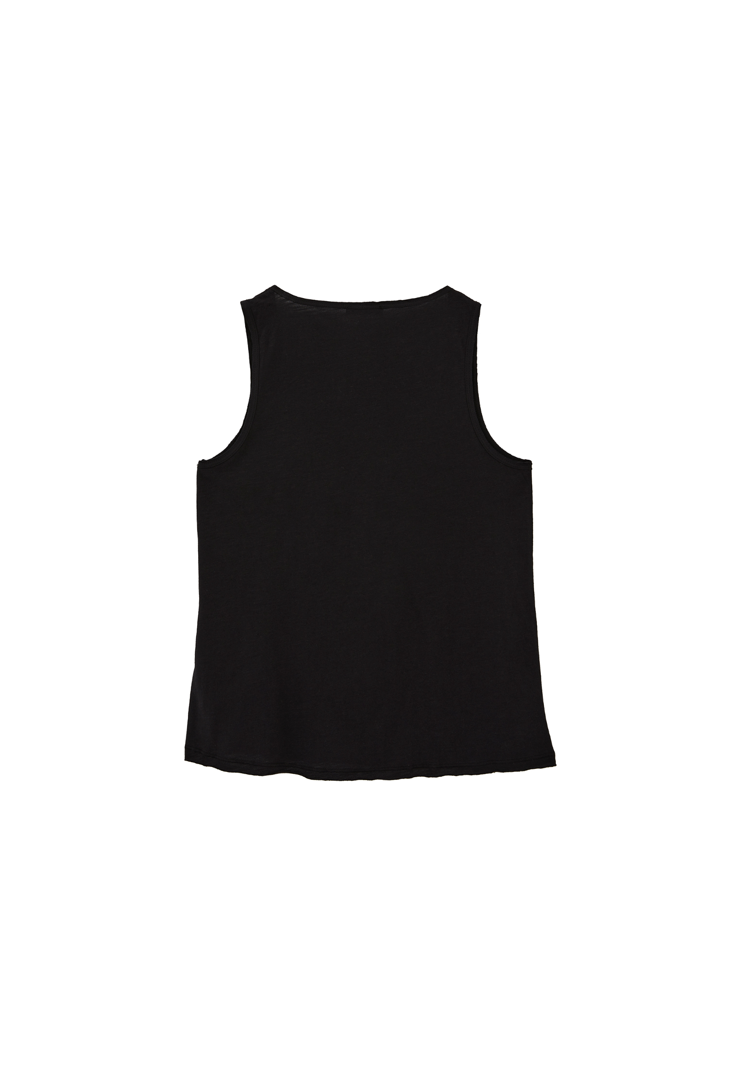 Black Modal Snap-Detail Tank Top Online Shopping | OXXOSHOP