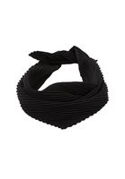 Women Black Pleated Scarf