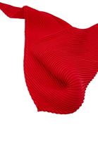 Women Red Pleated Scarf