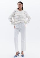 Women Cream Soft Touch Tassled Sweater