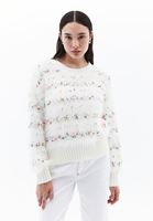 Women Cream Soft Touch Tassled Sweater