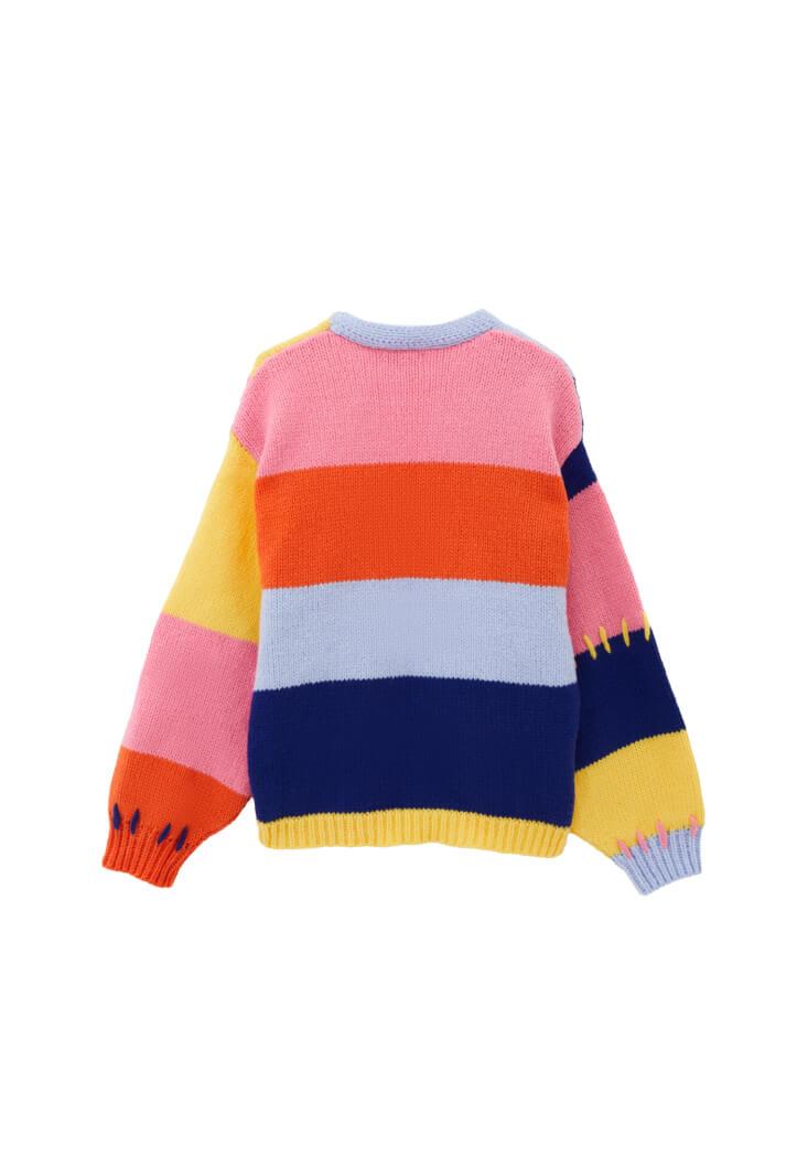 Women Mixed Oversize Knitwear Cardigan