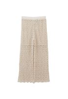 Bayan Bej Jakarlı Straight-Fit Pantolon