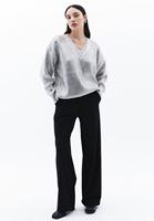 Women Silver V-Neck Silvery Sweater