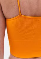 Women Orange V-neck Seamless Crop Singlet