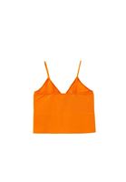 Women Orange V-neck Seamless Crop Singlet