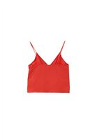 Women Orange V-neck Seamless Crop Singlet