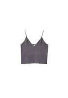 Women Grey V-neck Seamless Crop Singlet