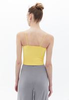 Women Yellow V-neck Seamless Crop Singlet