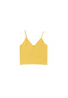 Women Yellow V-neck Seamless Crop Singlet