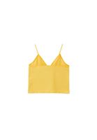 Women Yellow V-neck Seamless Crop Singlet