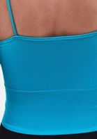 Women Blue V-neck Seamless Crop Singlet