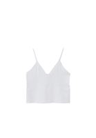 Women White V-neck Seamless Crop Singlet