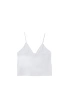 Women White V-neck Seamless Crop Singlet