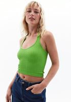 Women Green Seamless Crop Top