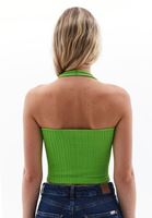 Women Green Seamless Crop Top